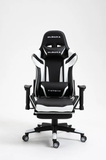 Sedia da gaming in stile racing, reclinabile ergonomica con poggiapiedi