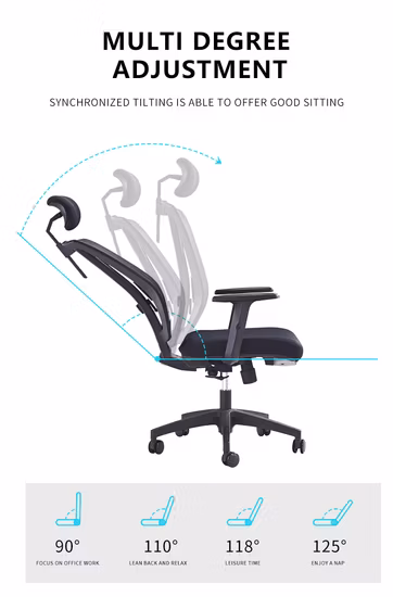 Sedia da ufficio moderna di vendita calda, sedia per il tempo libero con schienale in rete, sedia da ufficio girevole sollevabile